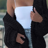 Plush Batwing Sleeve Knit Cardigan