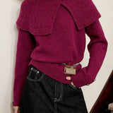 Oversized Collared Pullover Sweater