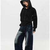 Pearl Zip-Up Loose Hoodie