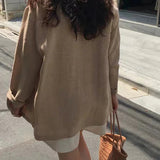 Retro Khaki Linen Blazer
