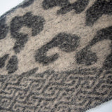 Leopard Print Jacquard Short Fringe Scarf