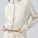 Cropped Fleece Workout Jacket