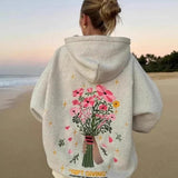 Loose Embroidered Pullover Hoodie