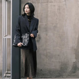 Shoulder-Padded Pinstripe Blazer