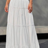 Ballet Gentle White Low Waist A Line Maxi Skirt