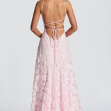 Chiffon Backless Spaghetti Strap Maxi Dress