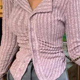 Vintage V-Collar Knit Cardigan