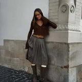 Hollow Out Knit Cropped Cardigan