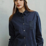 Navy Long Sleeve Casual Jacket