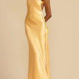 Satin One Shoulder Bodycon Formal Dress