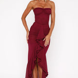 Still Got It Mesh Maxi Dress Dark Burgundy