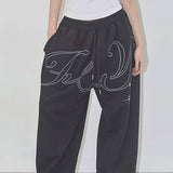 Vintage Hip Hop Graphic Baggy Straight Pants
