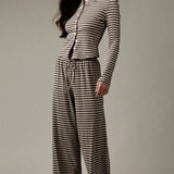 Stripe Button Cord Easy Two Piece Set