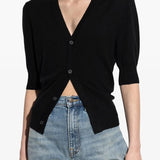 V-Neck Stretch Knit Cardigan