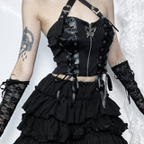 Gothic Harajuku Cyber Punk Zipper Crop Top