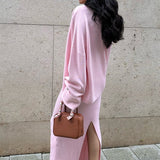 Elegant Minimalist Knit Long Sleeve Cardigan Cami Three Piece Set