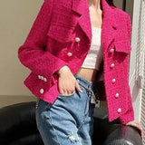 Tweed Double-Breasted Slim Blazer