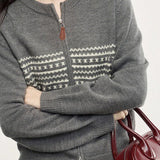 Vintage Jacquard Knit Sweater