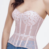 Sheer Polka Dot Bustier Corset