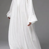 Solid Loose Slouchy Flared Hem Maxi Dress