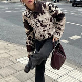 Casual Cow Print Street Jacket