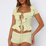 Cool It Crochet Short Sleeve Top Lime