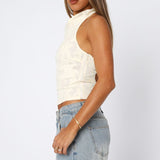 Are You Coming Back Halter Top Cream