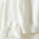 Lace Trim V Neck Cardigan