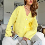 Loose Fit V Neck Cardigan Sweater