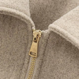 Zipper Pocket Lapel Short Jacket