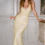 Ruffle Backless Maxi Dress