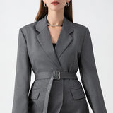 Belted Oversized Casual Blazer