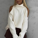 Off Shoulder Turtleneck Sweater