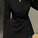 Backless Notched Oversize Blazer