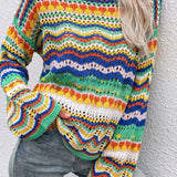Casual Colorblock Knit Sweater