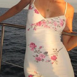 Printed V Neck Bodycon Slip Dress