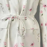 Printed Belted Loose Fit Blazer