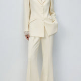 Beige Lace Waist Blazer