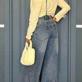 Vintage Washed Wide-Leg Overall Jeans