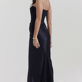 Sexy Backless Cinched Waist Maxi Dress