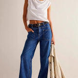 Vintage Washed Wide Leg Jeans