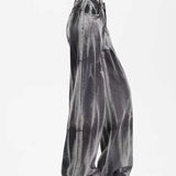 Black Tie-dye Wide-leg Jeans