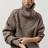 Chunky Knit Half Zip Sweater