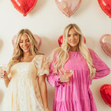 Strawberry Pink Flounce Sleeve Tiered Ruffled Velvet Mini Dress