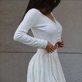 Sexy Knit Crop Top Two Piece Skirt Set