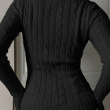Collared Long Sleeve Knit Sweater