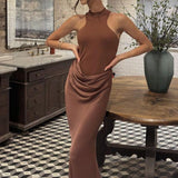 Cutout Sleeveless Slim Fit Maxi Dress