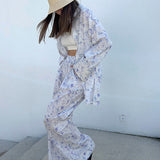 Floral Retro Shirt Pants Two Piece Set