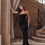 Sexy Backless Cinched Waist Maxi Dress