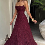 Chiffon Backless Spaghetti Strap Maxi Dress
